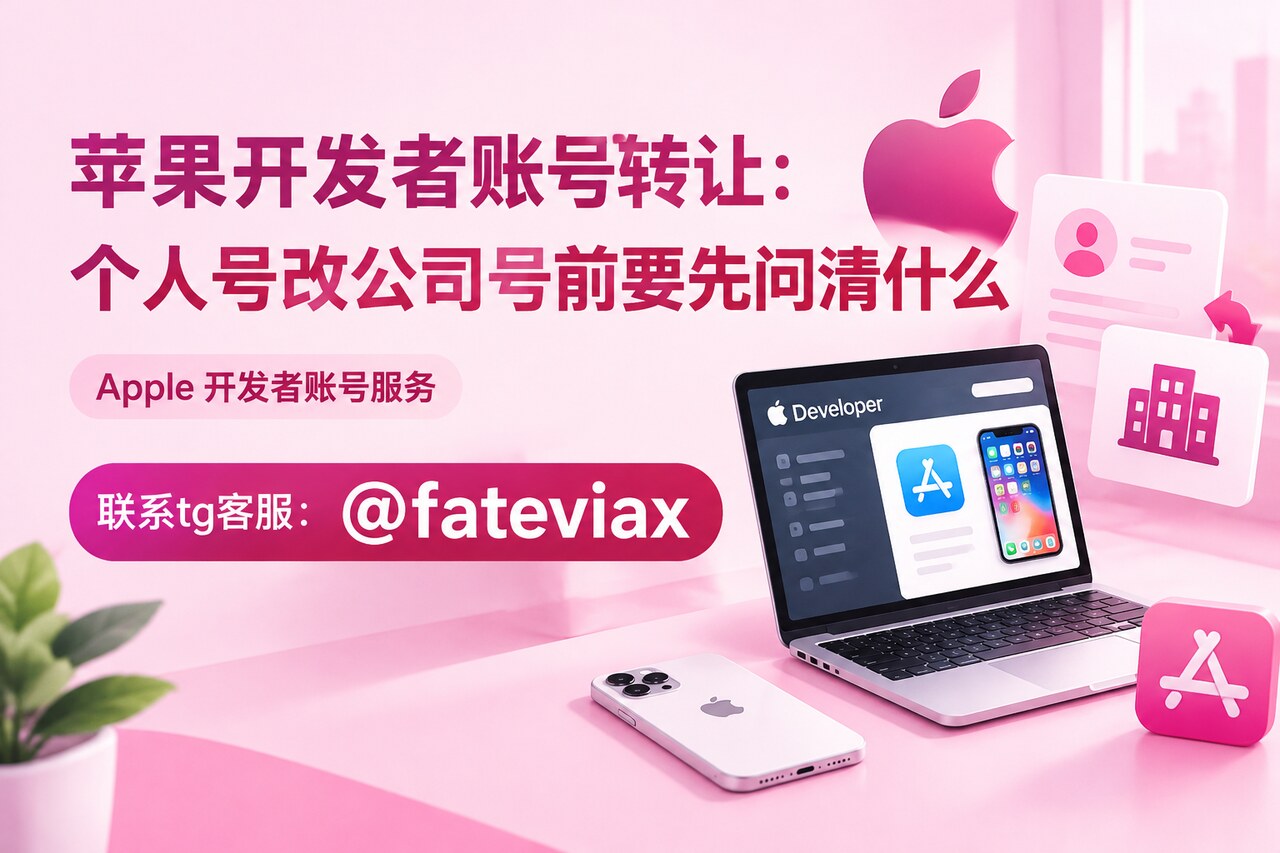 苹果开发者账号转让:个人号与公司号之间的 App 转移示意