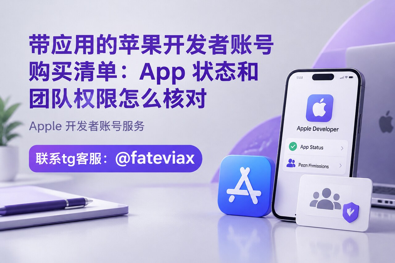 带应用的苹果开发者账号购买清单:App 状态和团队权限怎么核对