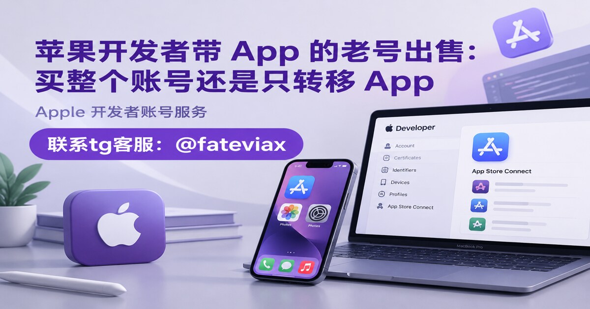 苹果开发者带 App 的老号出售:买整个账号还是只转移 App