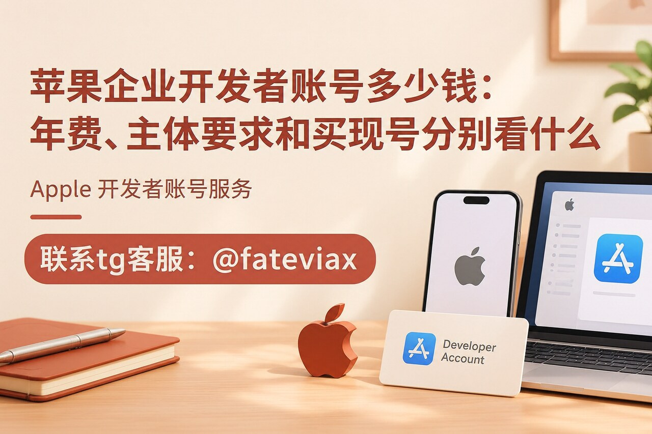 苹果企业开发者账号年费与主体要求核对清单，用于苹果开发者账号购买前判断