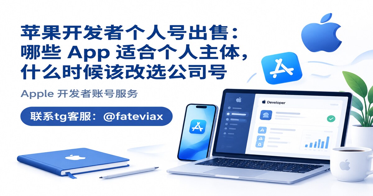 苹果开发者个人号出售：哪些 App 适合个人主体，什么时候该改选公司号