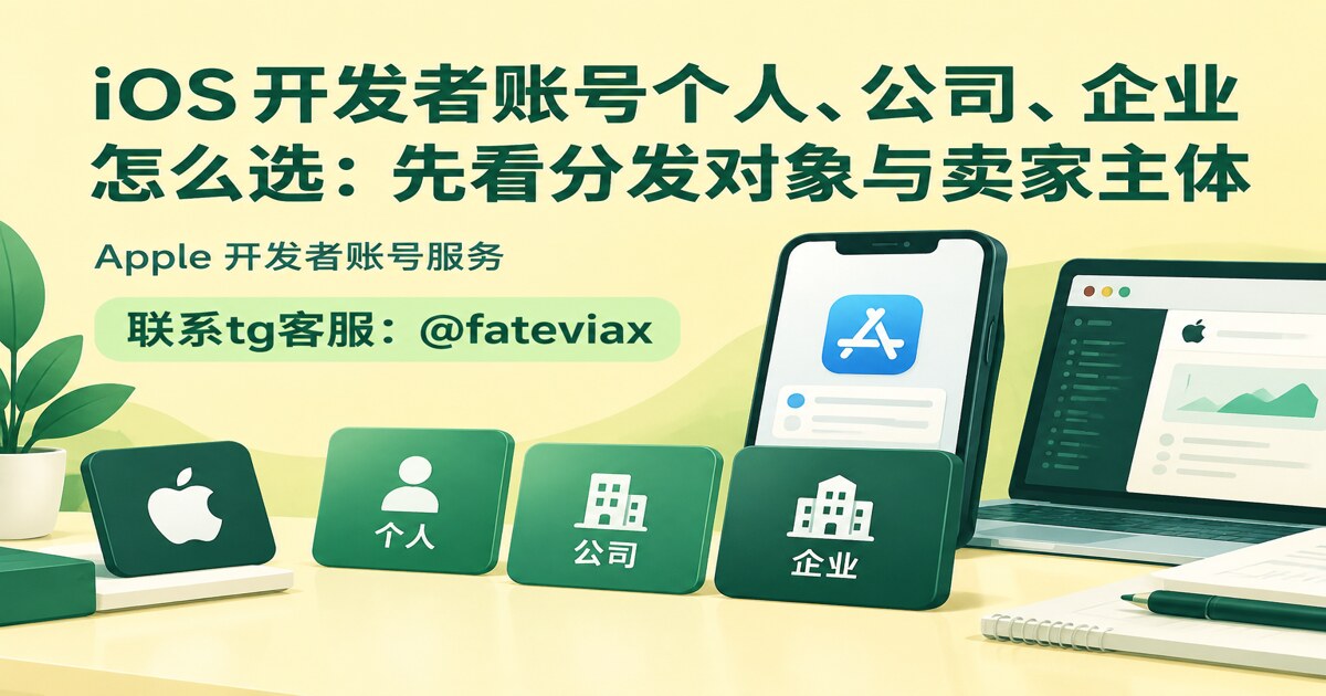 iOS 开发者账号个人、公司、企业怎么选：先看分发对象与卖家主体