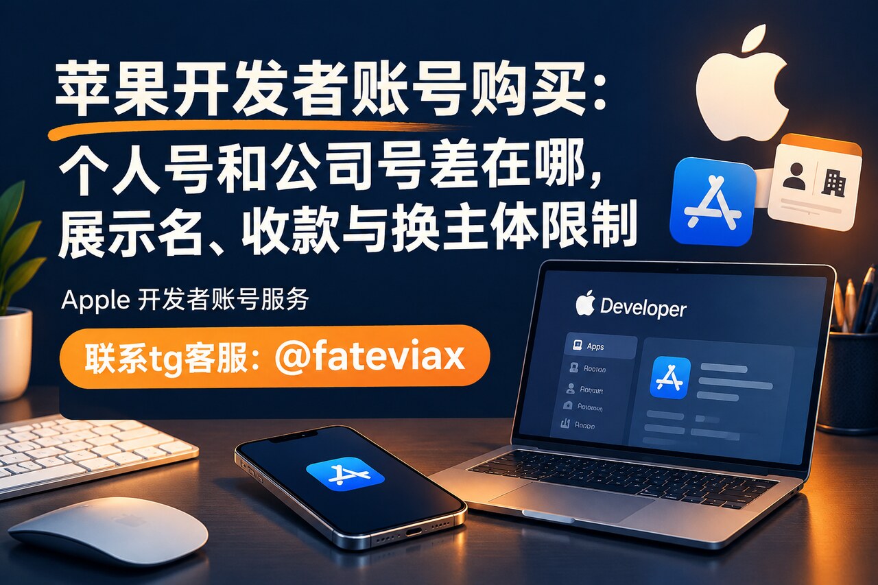 苹果开发者账号购买时对比个人号与公司号的展示名、收款主体和换主体限制