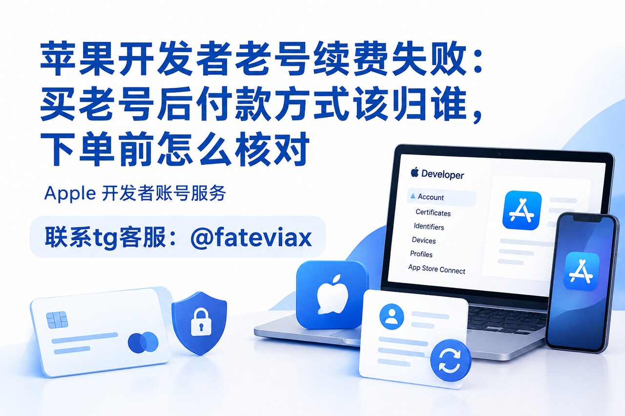 苹果开发者老号续费失败排查与付款方式交接核对清单示意图