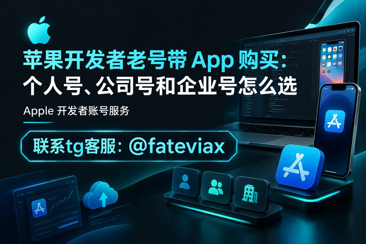 苹果开发者老号带 App 购买时对比个人号、公司号与企业号的示意图