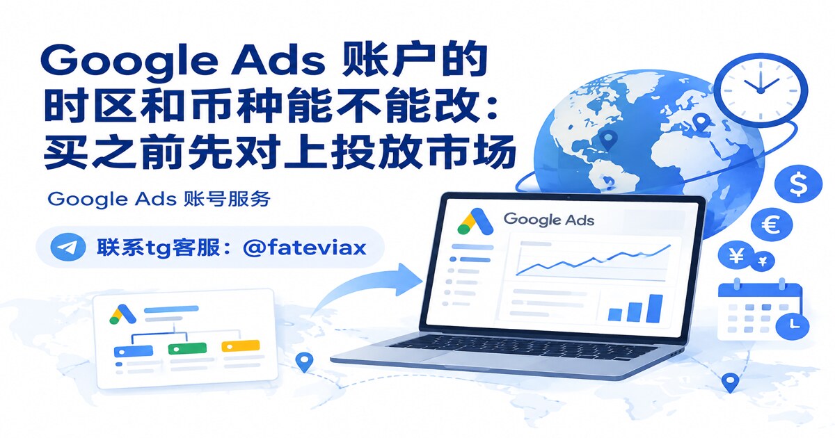 Google Ads 账户的时区和币种能不能改：买之前先对上投放市场