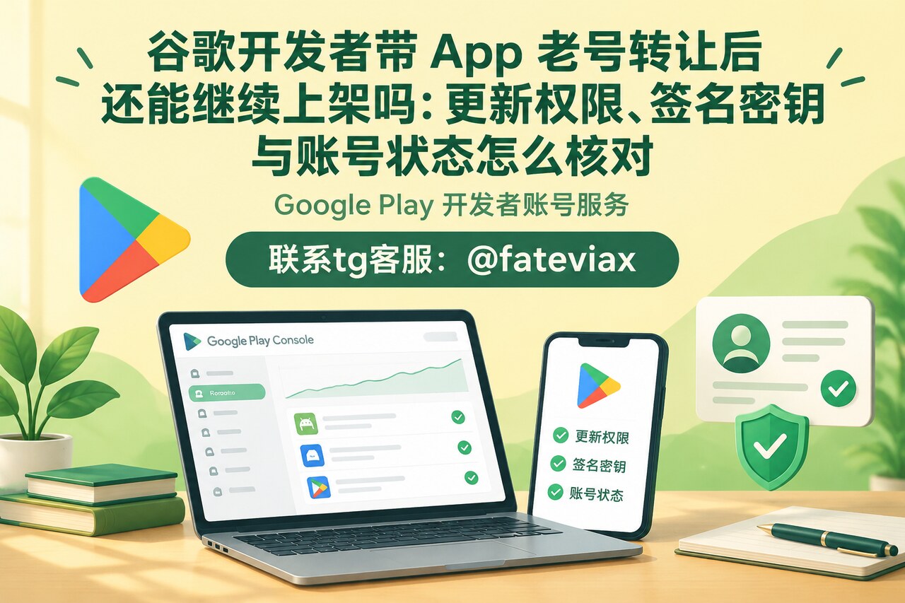 谷歌开发者带 App 老号转让后还能继续上架吗:更新权限、签名密钥与账号状态怎么核对