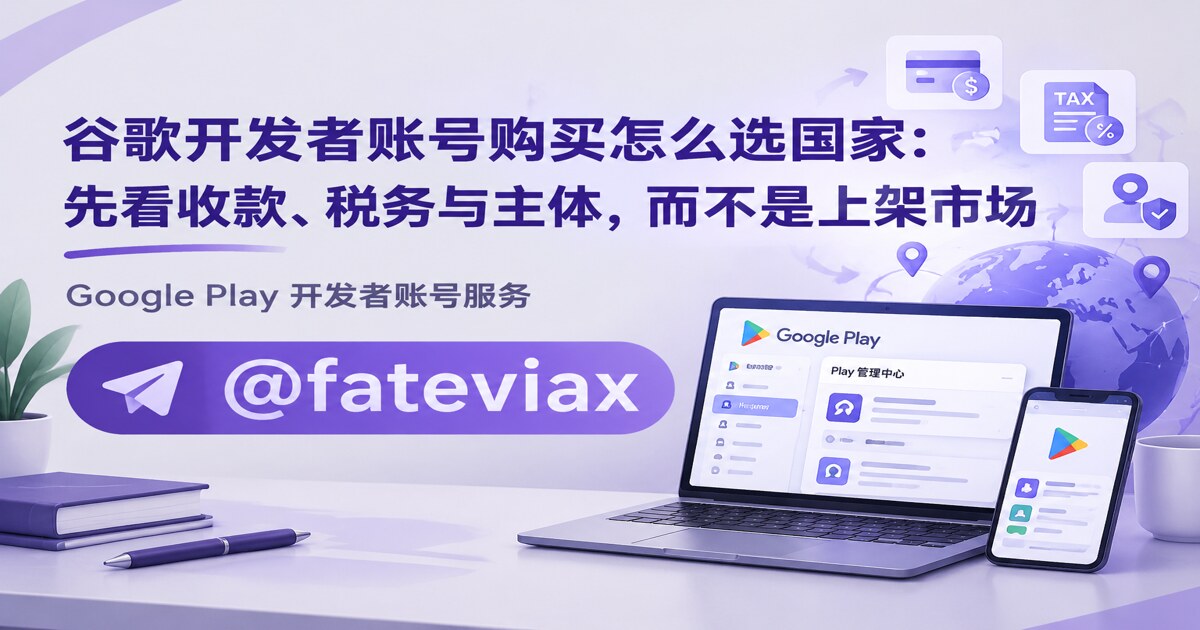 谷歌开发者账号购买怎么选国家：先看收款、税务与主体，而不是上架市场