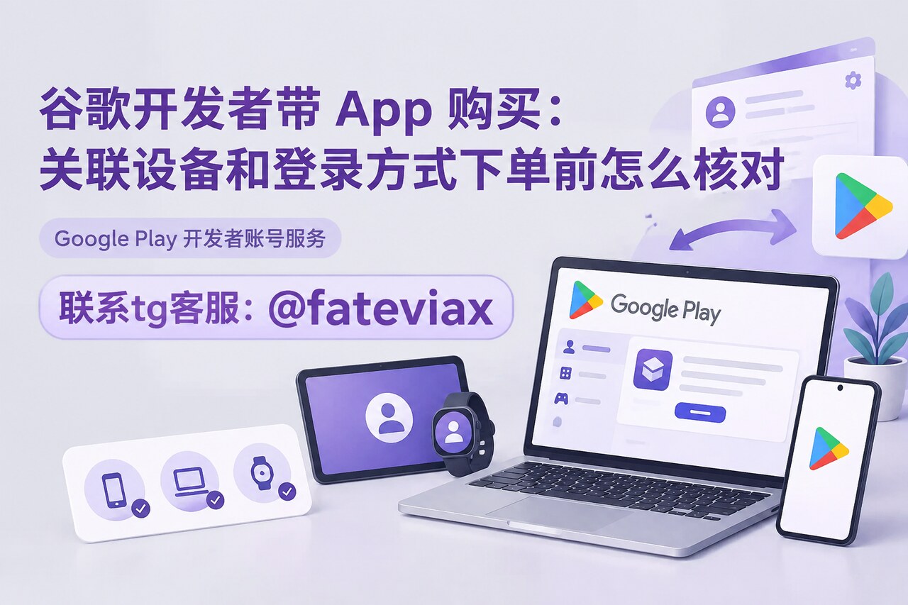 谷歌开发者带 App 购买：关联设备和登录方式下单前怎么核对