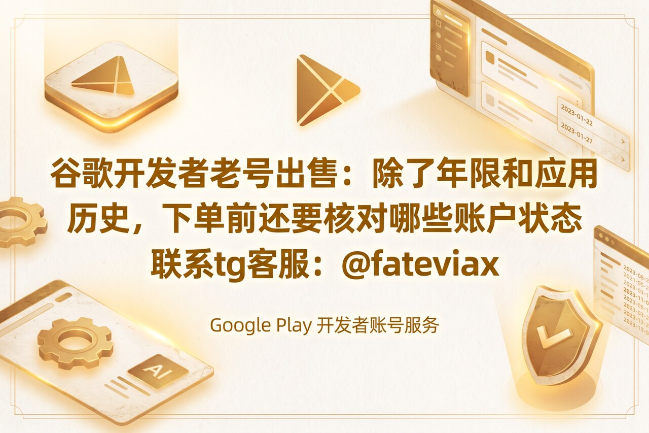 谷歌开发者老号出售:除了年限和应用历史,下单前还要核对哪些账户状态