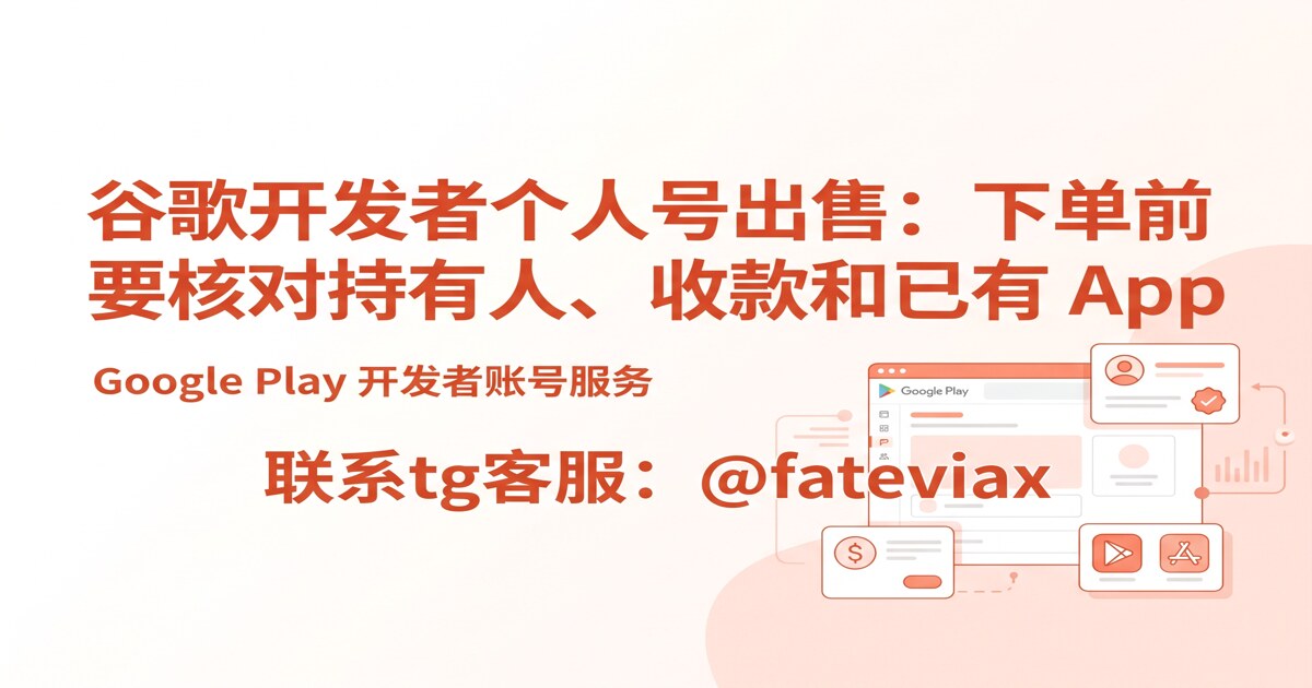 谷歌开发者个人号出售：下单前要核对持有人、收款和已有 App