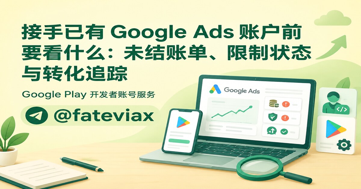 接手已有 Google Ads 账户前要看什么：未结账单、限制状态与转化追踪